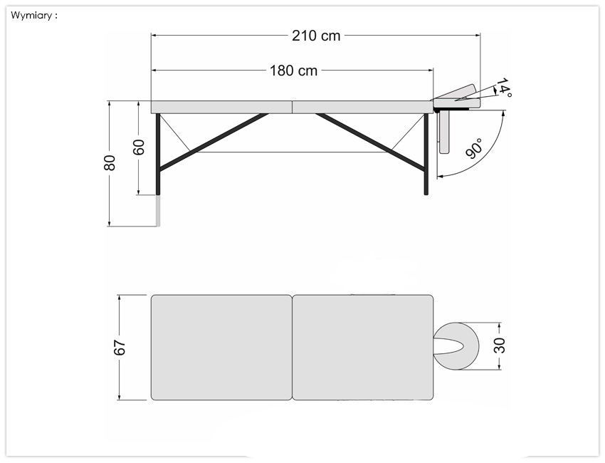 wymiary stołu do masażu