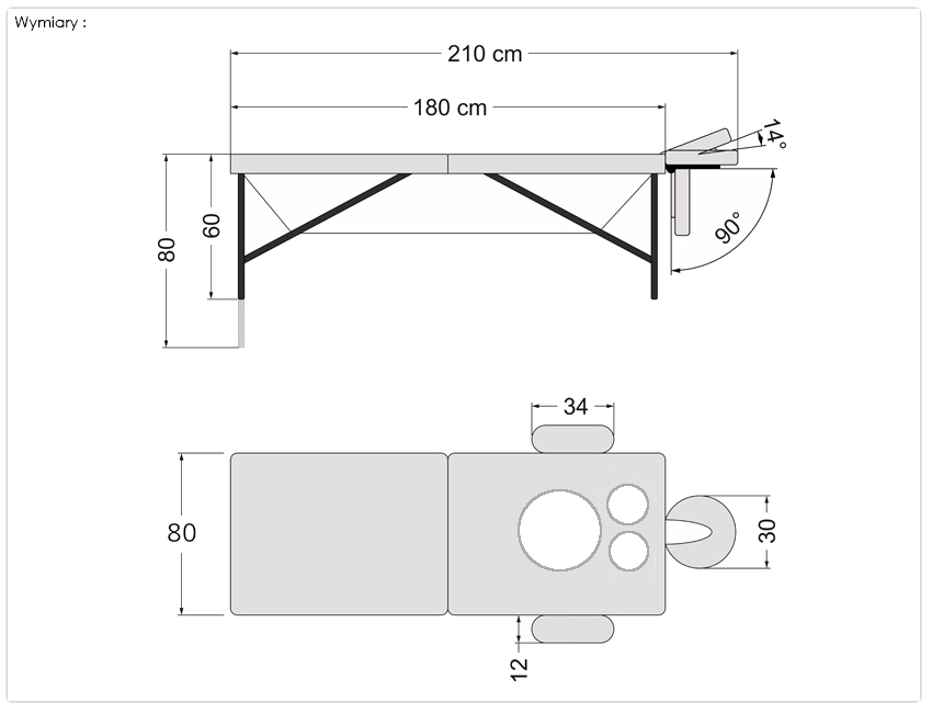 wymiary stołu do masażu premium